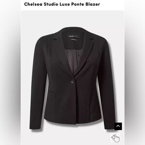 Torrid GUC Black Chelsea Studio Luxe Ponte Blazer size 4x